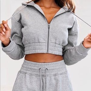 LoungeUnderwear Grey scrunched hoodie